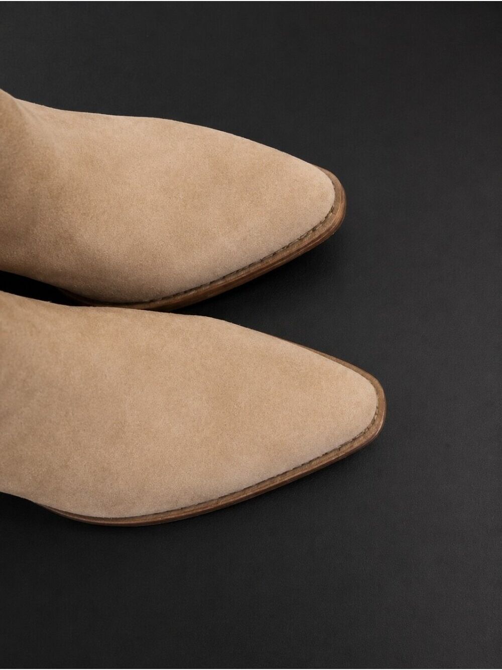 Decorative Women Tan Suede Cowboy Boots Size 8 - Picture 3 of 8